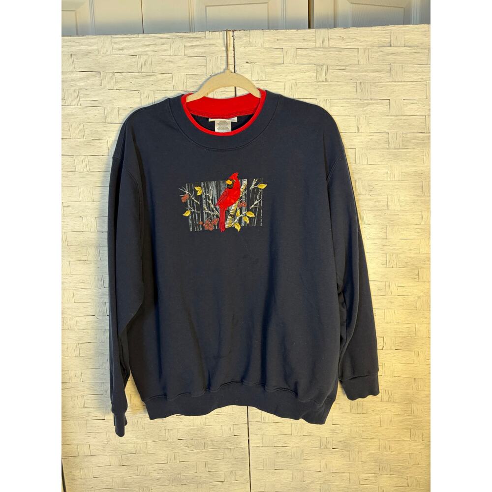 Country store women’s embroidered sweatshirt cardinal grandma core plus size 
